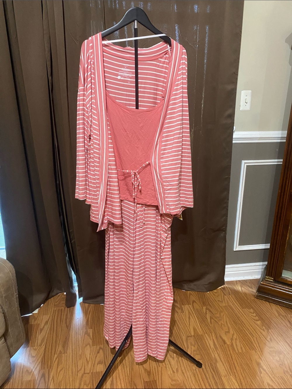 Women's Pink Striped 3-Piece Lounge & Sleep Set